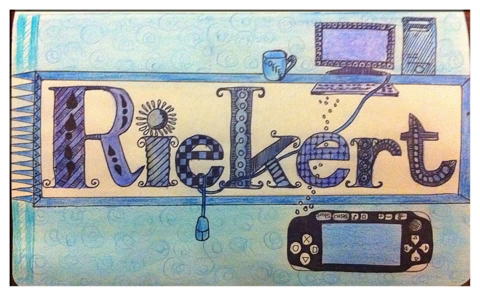 Pen, ink and coloured pencil, doodle