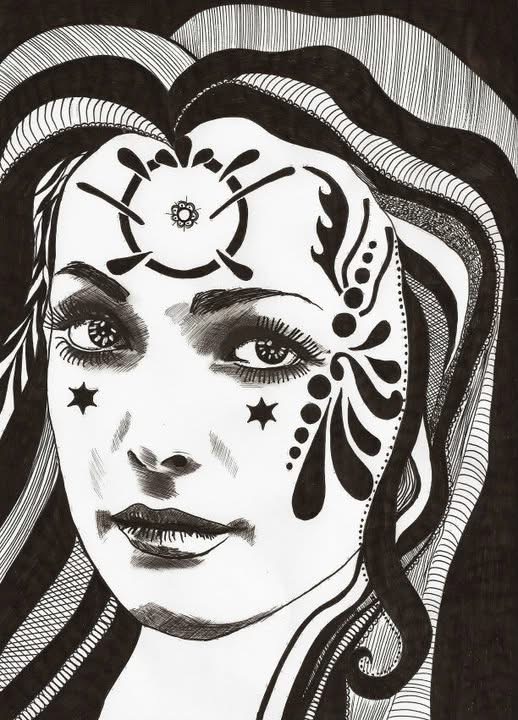 Pen and ink, ballpoint pen, doodle