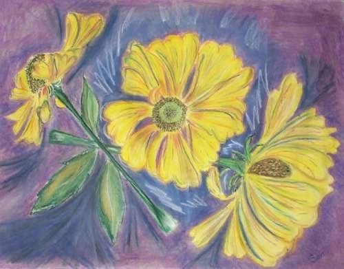 Yellow daisies artwork