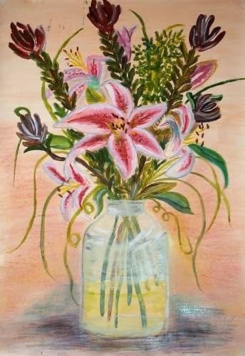 Lilies in a vase artwork