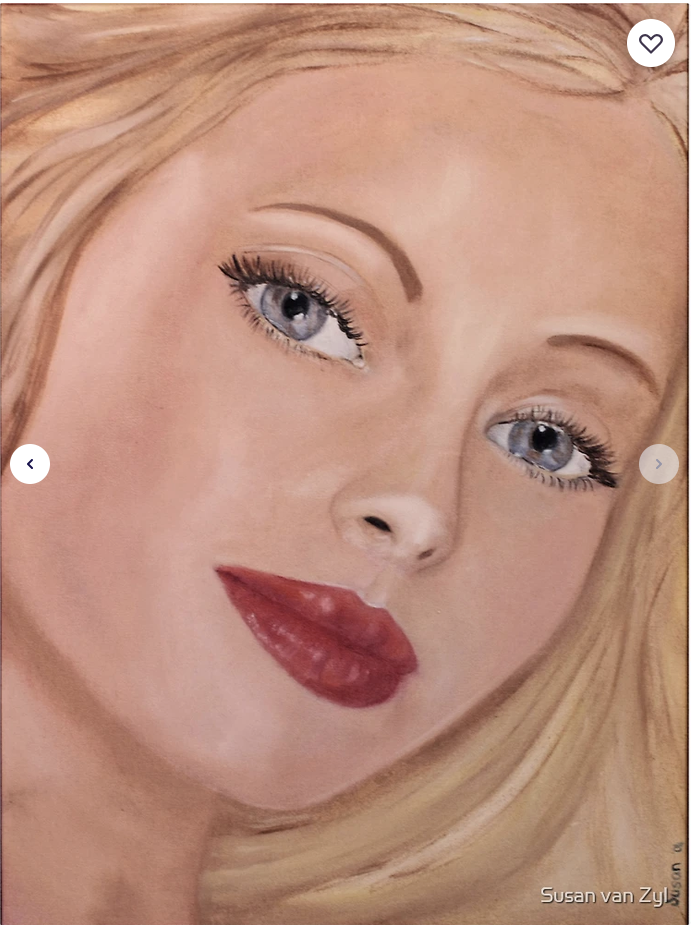 Blond, blue eyes, red lips, woman, portrait of a woman