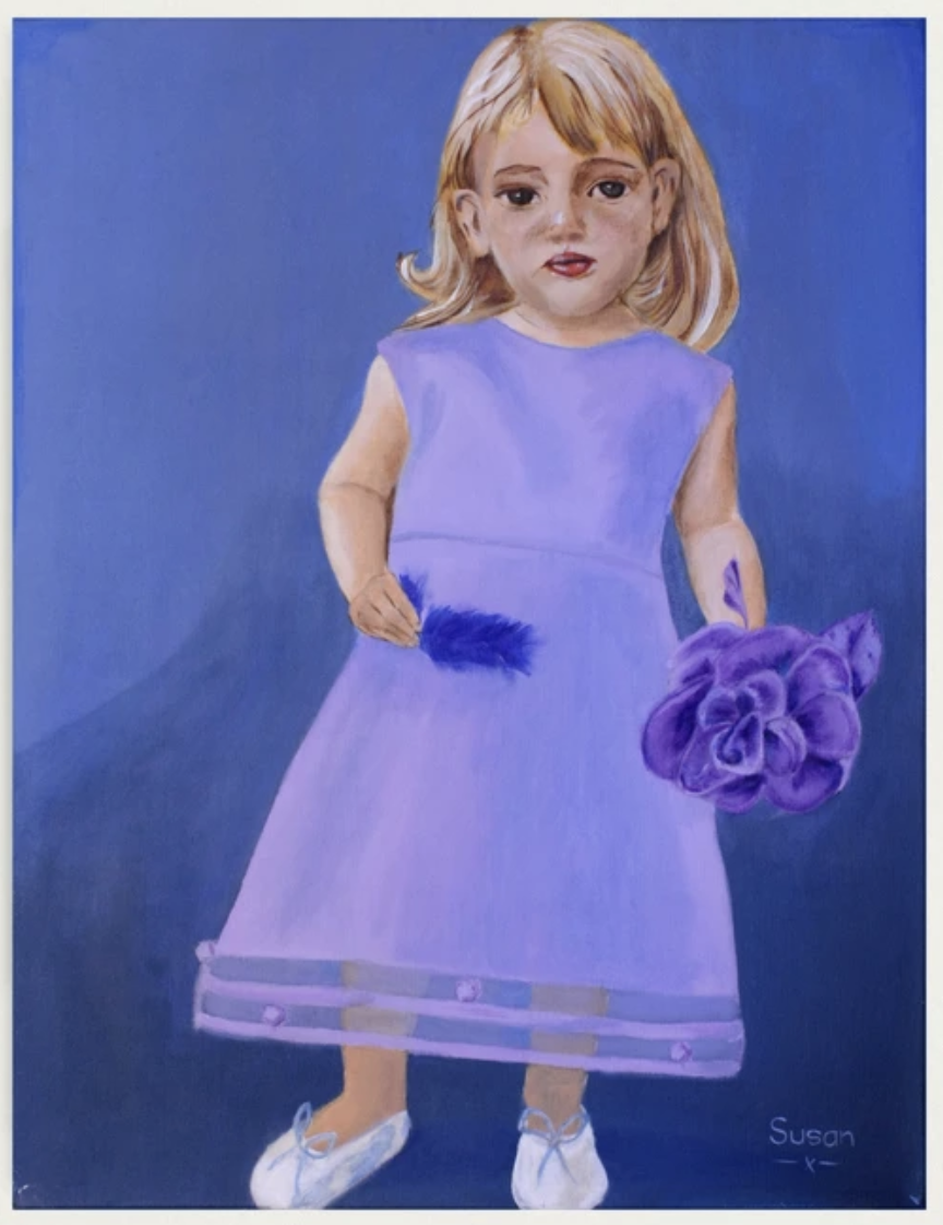 Bridesmaid, purple flower, purple dress, girl, white shoes,